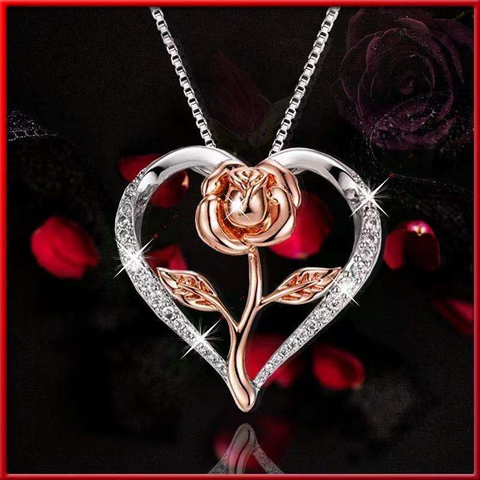     Mother_sDayGiftSilverZirconHeartRoseNecklaceForWomen-2