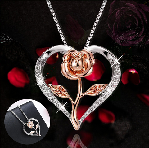    Mother_sDayGiftSilverZirconHeartRoseNecklaceForWomen-4