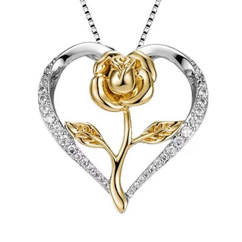    Mother_sDayGiftSilverZirconHeartRoseNecklaceForWomen-5