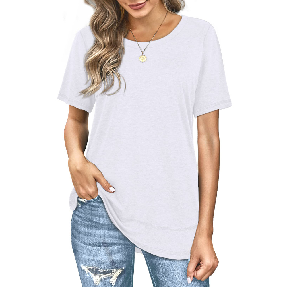 Mother‘s Day Summer Versatile Top Women's Casual Colored Cotton T-shirt-8