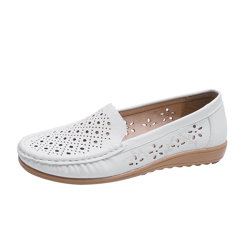 Mother‘s Day Women Loafers Hollow Out Breathable Anti Slip Flats Shoes-2