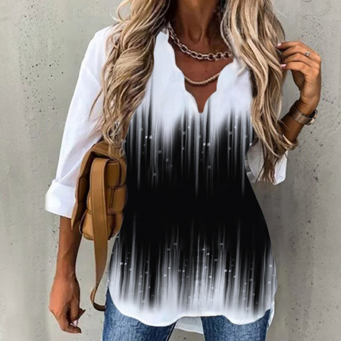 Mother‘s Day Women's Temperament New Wave Collar Shirt Printing Women-6