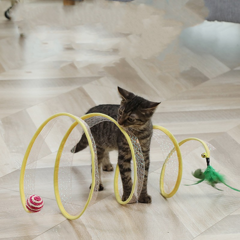PetProductsCatPetsToysMouseShapeBallsFoldableCatKittenPlayTunnelFunnyCatStick-1