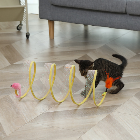 PetProductsCatPetsToysMouseShapeBallsFoldableCatKittenPlayTunnelFunnyCatStick-2