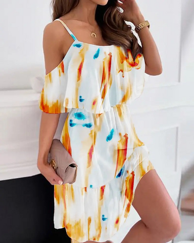 PrintedDressOff-the-shoulderStrapSummerFashionDress-5