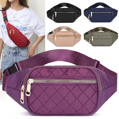 Rhombus Fanny Packs For Women Crossbody Waist Bags For Sports Hiking Cycling Running Fitness-1