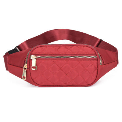 Rhombus Fanny Packs For Women Crossbody Waist Bags For Sports Hiking Cycling Running Fitness-4