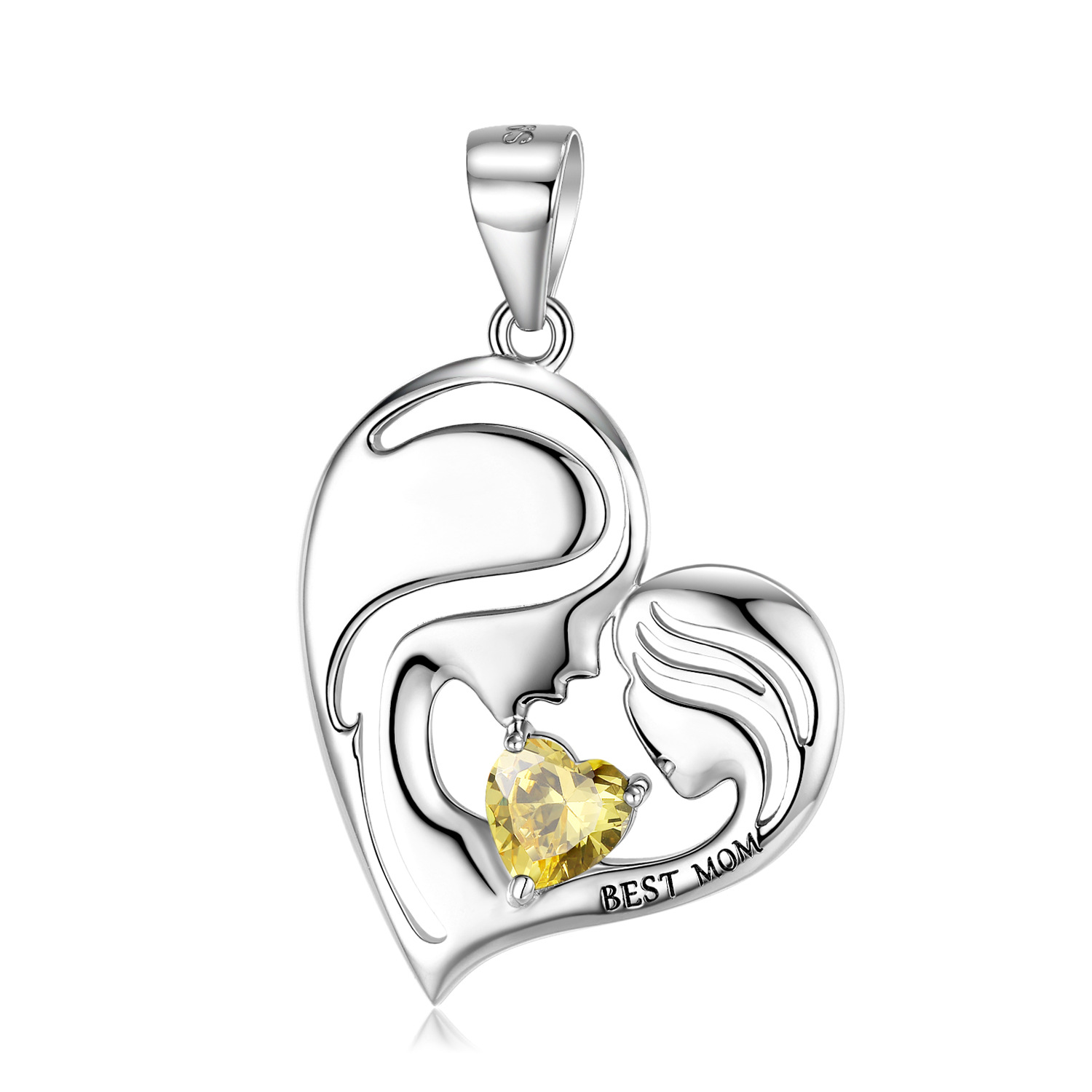       S925SterlingSilverHeartShapeBestMother_sDayGiftNecklace-10