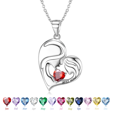    S925SterlingSilverHeartShapeBestMother_sDayGiftNecklace-1