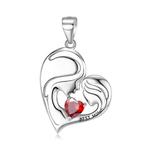       S925SterlingSilverHeartShapeBestMother_sDayGiftNecklace-3