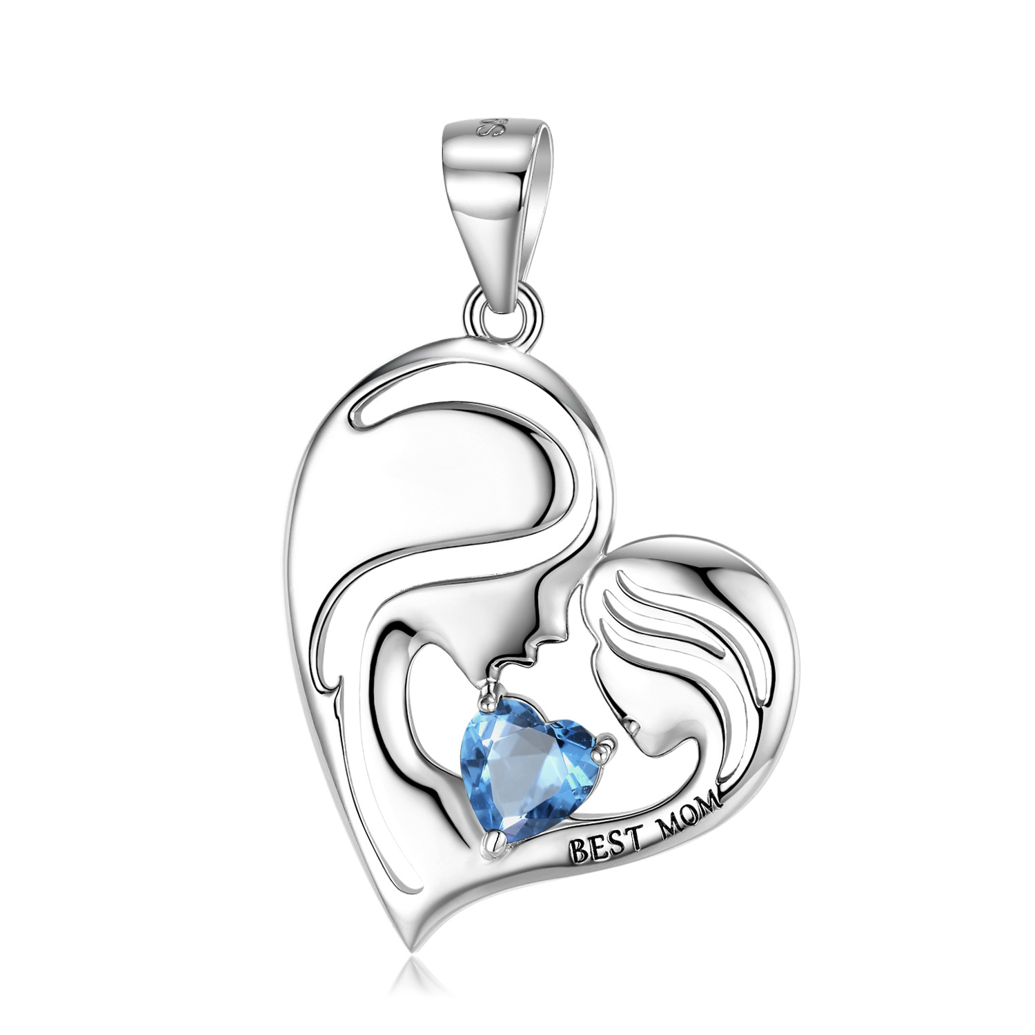       S925SterlingSilverHeartShapeBestMother_sDayGiftNecklace-4