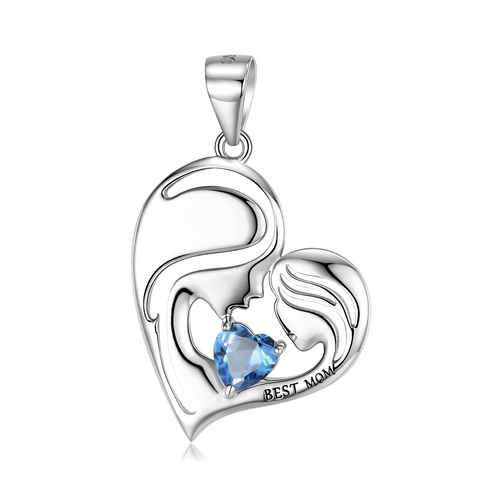       S925SterlingSilverHeartShapeBestMother_sDayGiftNecklace-4