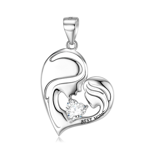       S925SterlingSilverHeartShapeBestMother_sDayGiftNecklace-6