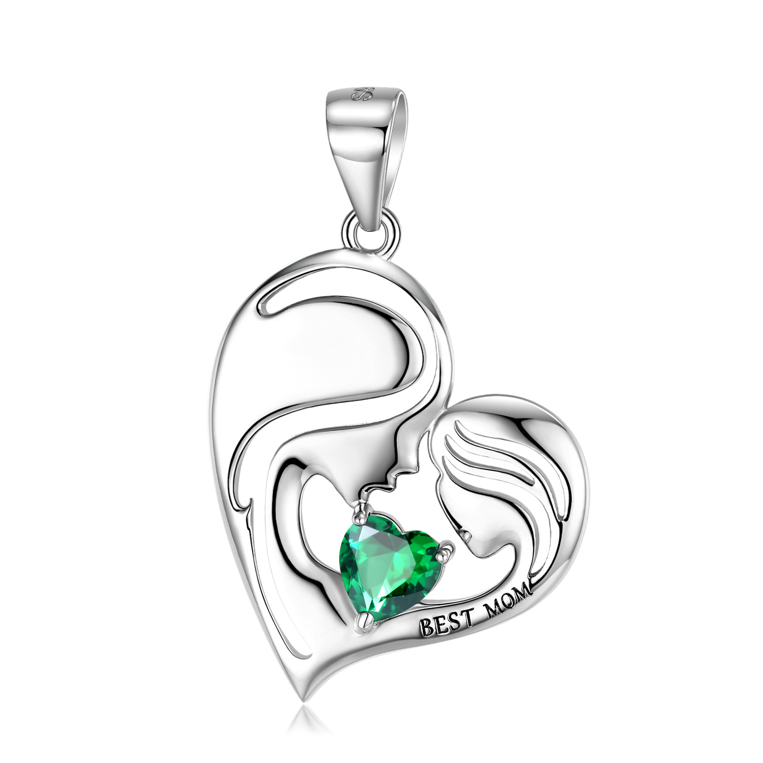    S925SterlingSilverHeartShapeBestMother_sDayGiftNecklace-7