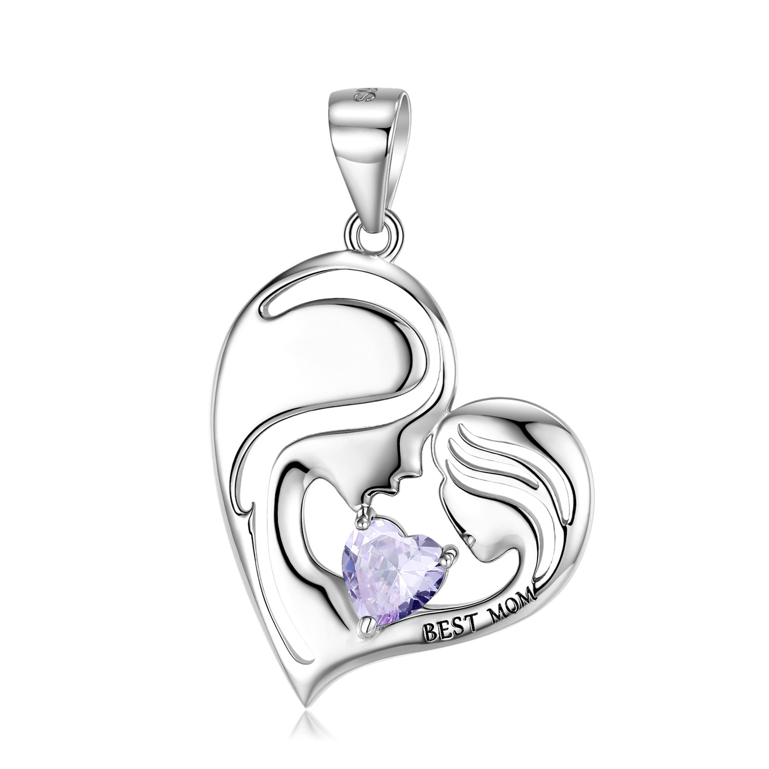     S925SterlingSilverHeartShapeBestMother_sDayGiftNecklace-8