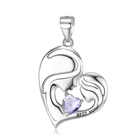     S925SterlingSilverHeartShapeBestMother_sDayGiftNecklace-8