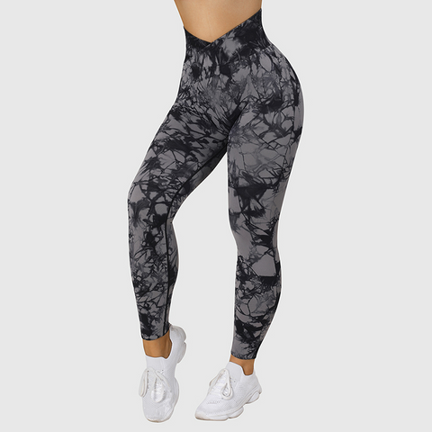 Seamless Tie Dye Leggings Women's Yoga Pants Push Up Sports Fitness Running Gym Leggings-3