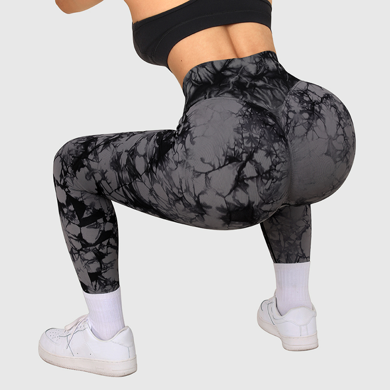 Seamless Tie Dye Leggings Women's Yoga Pants Push Up Sports Fitness Running Gym Leggings-5