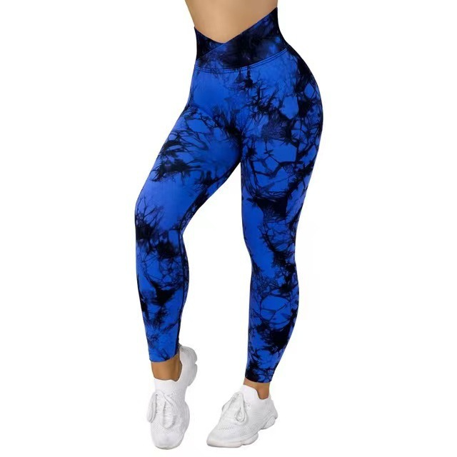 Seamless Tie Dye Leggings Women's Yoga Pants Push Up Sports Fitness Running Gym Leggings-6