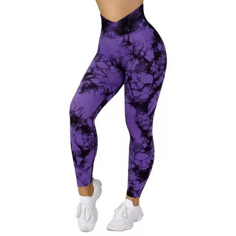 Seamless Tie Dye Leggings Women's Yoga Pants Push Up Sports Fitness Running Gym Leggings-9