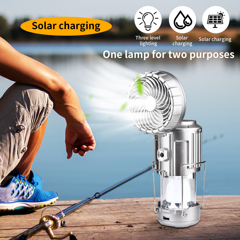 SolarFanLightRechargeableEmergencyTentLightCampingLight-1
