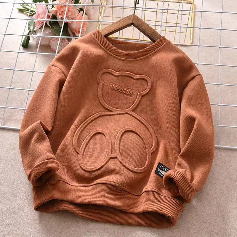 Spring Autumn Steel Print Bear Sweatshirt Boys Clothes-Veeddydropshipping