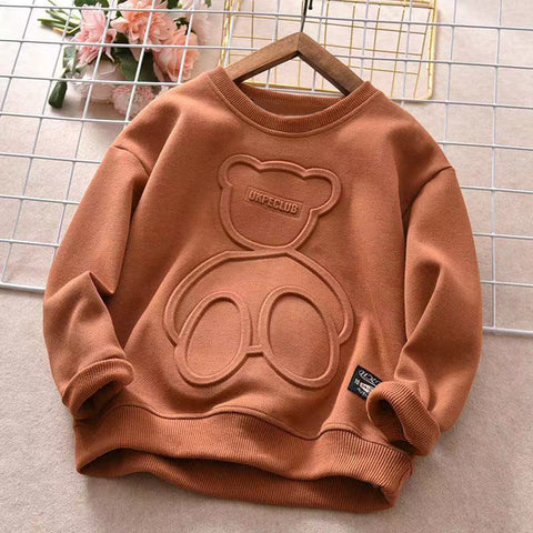 Spring Autumn Steel Print Bear Sweatshirt Boys Clothes-Veeddydropshipping