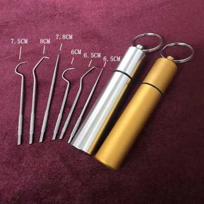 Stainless Steel Toothpick 304 Household Portable Cleaning Tool Toothpick Set 7pcs5