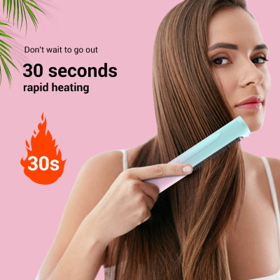 Straightening Comb Rechargeable Hair Wireless Straightener Curler Curling Straighten Dual-purpose Travel Portable USB Charging3