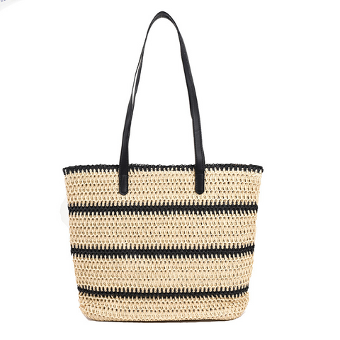      StripedLargeCapacitySummerFashionStrawBags-1