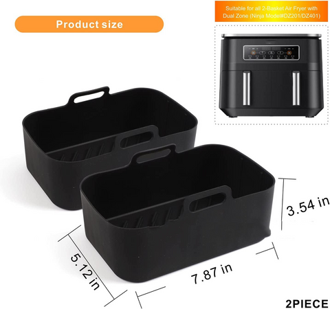    SuitableForDZ201Foodi8QTDoubleBasketFryerSiliconePan-Veeddydropshipping-9