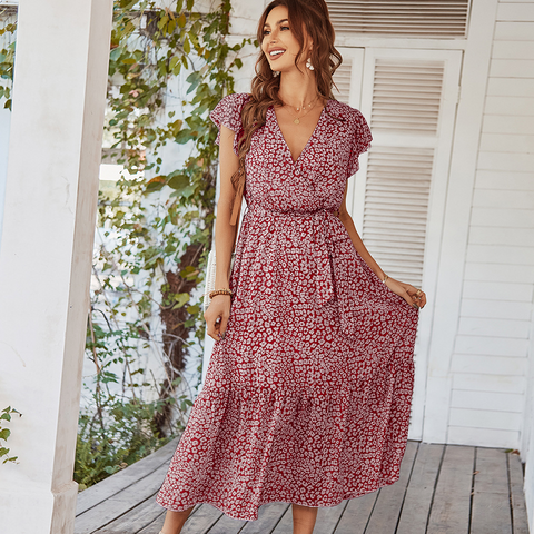       SummerFashionDressesRuffleBohoFloralLongDress-6