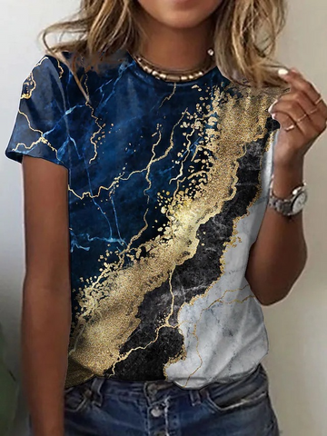       SummerFashionGradientPrintShirtsForWomenLoose-1