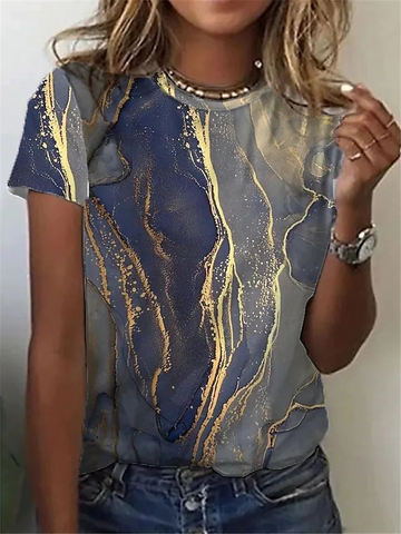    SummerFashionGradientPrintShirtsForWomenLoose-2