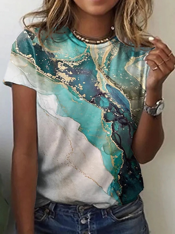       SummerFashionGradientPrintShirtsForWomenLoose-3