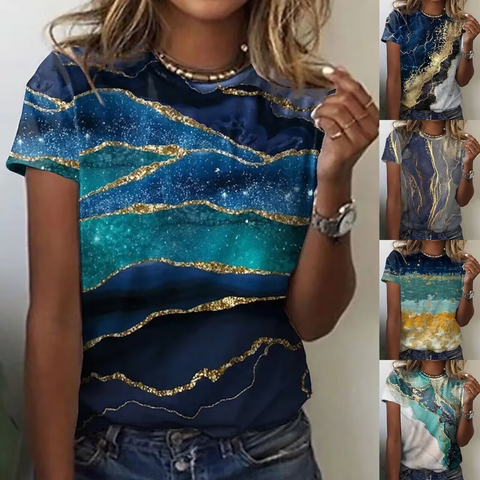 SummerFashionGradientPrintShirtsForWomenLoose-5