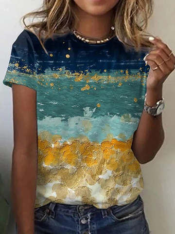       SummerFashionGradientPrintShirtsForWomenLoose-8