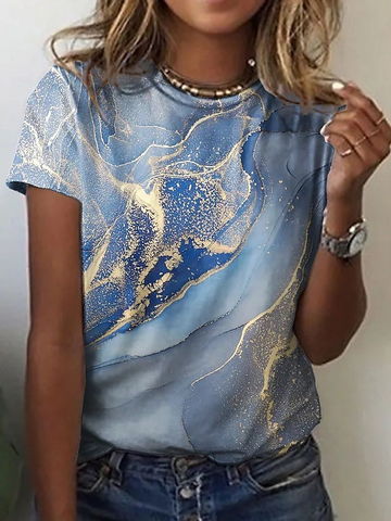       SummerFashionGradientPrintShirtsForWomenLoose-9