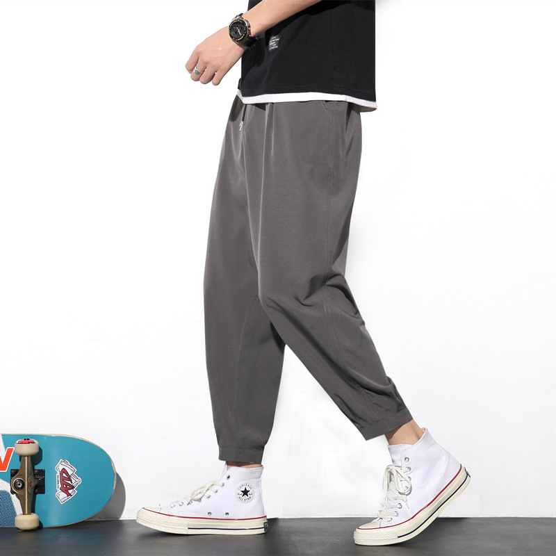    SummerFashionMenDrawstringPantsSummerIceSlik-1