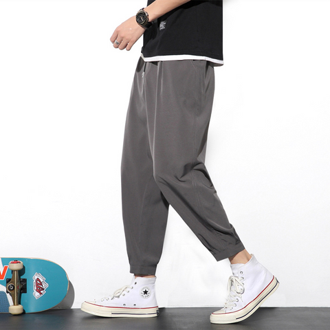    SummerFashionMenDrawstringPantsSummerIceSlik-1