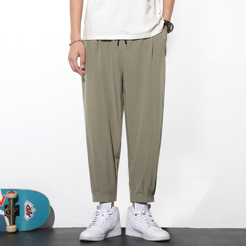       SummerFashionMenDrawstringPantsSummerIceSlik-3