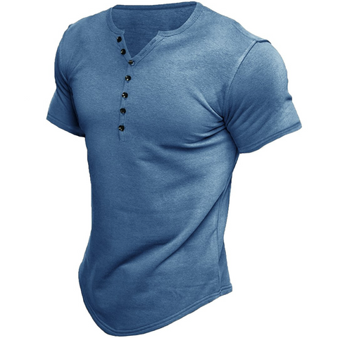       SummerFashionMen_sFashionCasualButtonSleeveTop-1