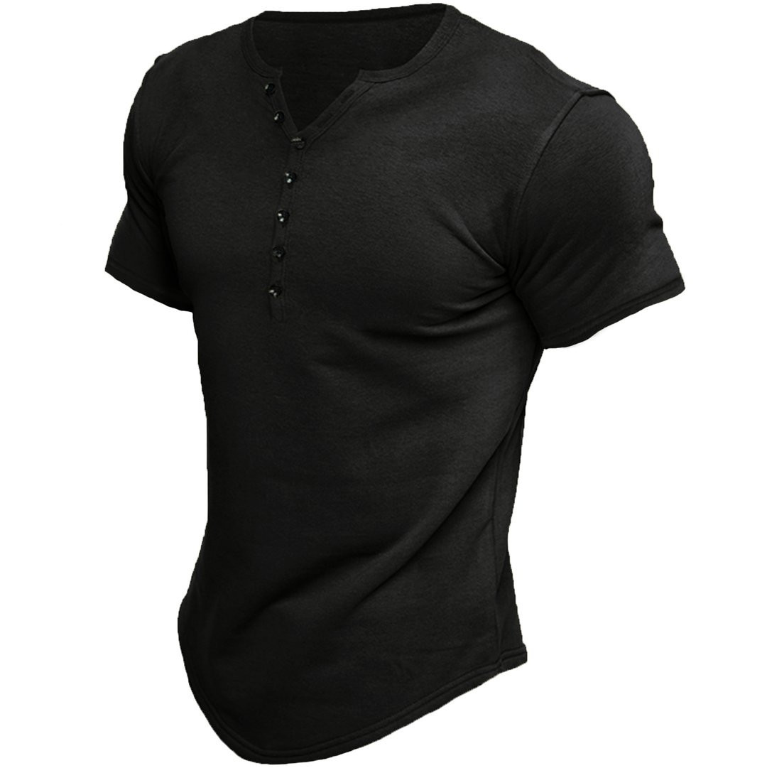       SummerFashionMen_sFashionCasualButtonSleeveTop-4