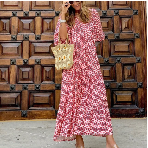    SummerFashionWomen_sVintagePrintedDressCasualLooseDresses-4