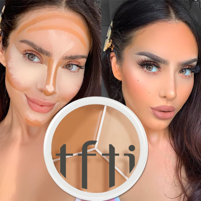 TFTI Three Colors Concealer Concealer Plate Cover Facial Spots Acne Marks Smear-proof Makeup Foundation Cream Dark Circles Dry Oily Skin3