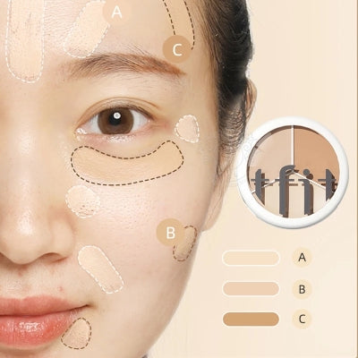 TFTI Three Colors Concealer Concealer Plate Cover Facial Spots Acne Marks Smear-proof Makeup Foundation Cream Dark Circles Dry Oily Skin4
