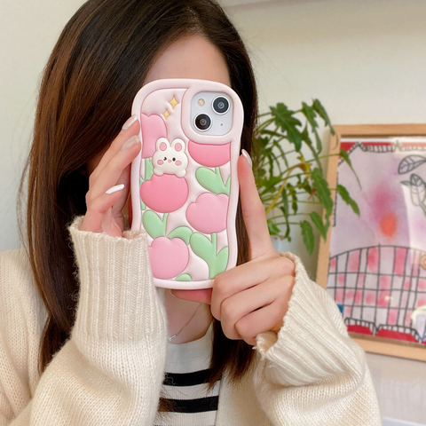 TulipRabbitSiliconeMobilePhoneCase-Veeddydropshipping-1