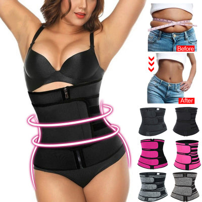 Tummy Sweat Shapewear Bodysuits Women Waist Trainer Slimming 2-3 Belts Workout Shaper Corset-1