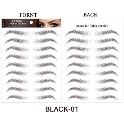 Water-based Hair-liked Authentic Eyebrow Tattoo Sticker Waterproof Cosmetics Long Lasting Makeup False Eyebrows Stickers-2