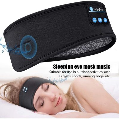 Wireless Bluetooth Sleeping Headphones Headband Thin Soft Elastic Comfortable Music Ear Phones Eye Mask For Side Sleeper Sports-
